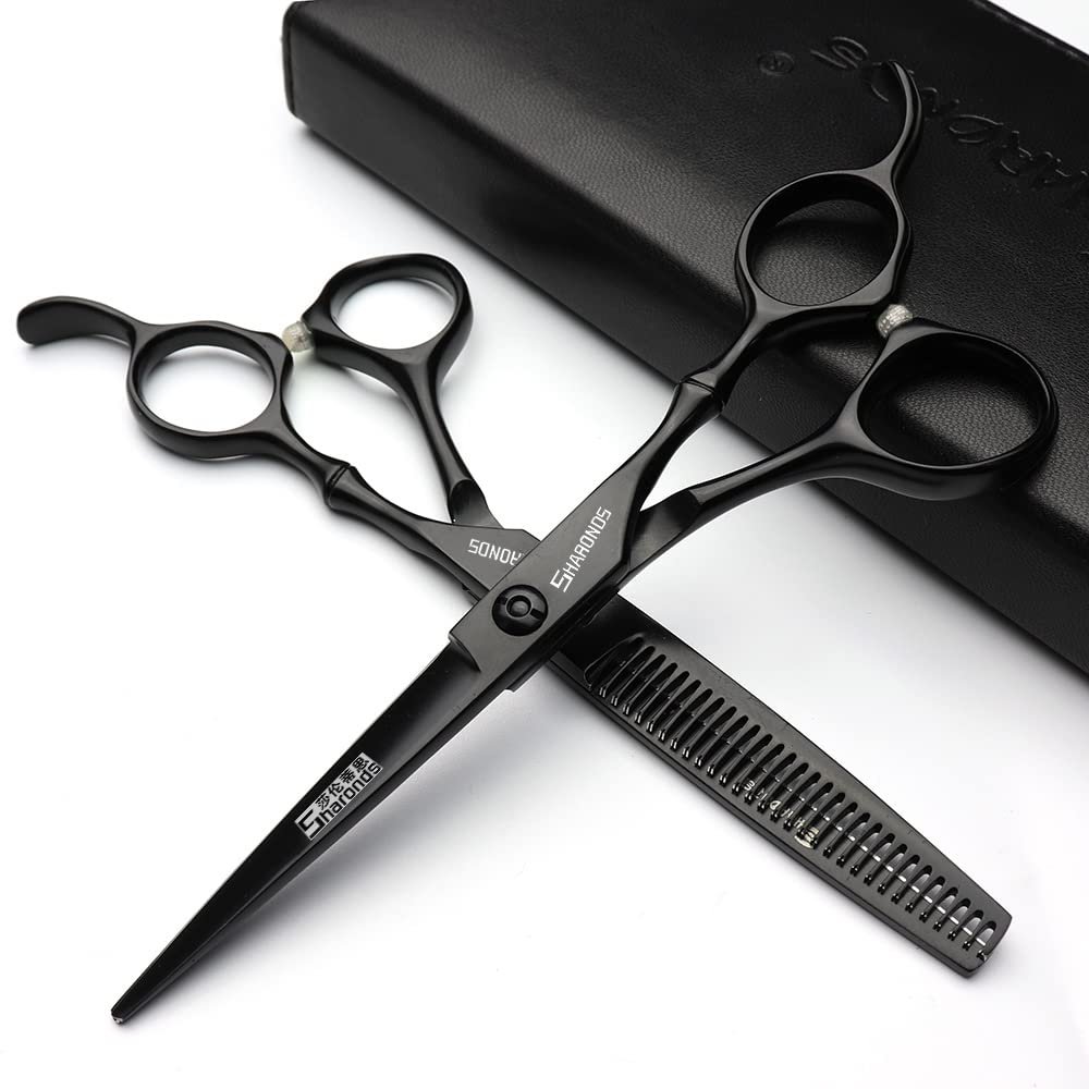 5.5/6-inch Professional Hair Styling Set with Sharp Blades, Easy to Trim, Suitable for Barbers, Hair Salons, and Salon Studios (6inch-2pc-A)
