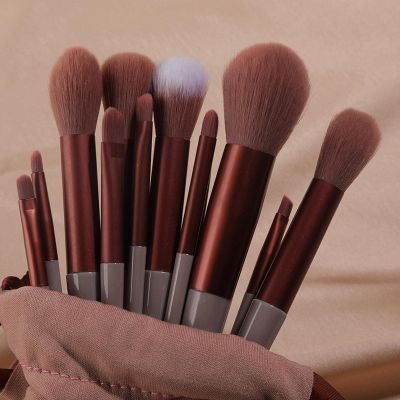 13 Four Seasons Green Makeup Brush Set Portable Soft Hair Blush Brush Eyeshadow Brush Full Set of Make-up Tools