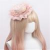 LittleLuluda Pink Lace Mini Top Hat Lolita Caps Hair Clip Masquerade Halloween Accessories view 2