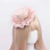 LittleLuluda Pink Lace Mini Top Hat Lolita Caps Hair Clip Masquerade Halloween Accessories view 3