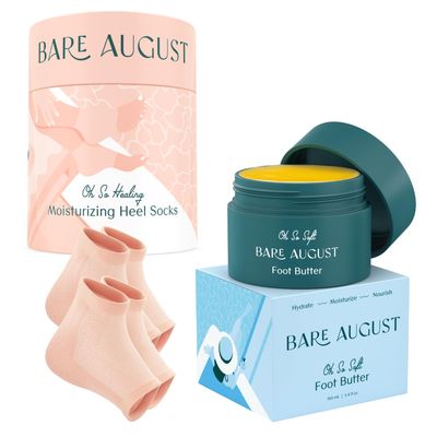 Bare August Foot Cream & Overnight Heel Socks Bundle