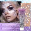 BADCOLOR Silver Face Body Glitter Gel, Holographic Shimmer Chunky Glitters Makeup for Hair Nails Eye Lips, Music Festival Concert Rave Accessories Party, Long Lasting Sparkling Mermaid Sequins Gel Kit view 2