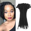 0.4cm Width 4Inch 10 Strands Dreadlock Extensions Real Human Hair 100% Handmade Permanent Loc Extensions Human Hair for Women/Men Can Be Curled and Bleached(width 0.4cm #1B color) view 1
