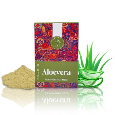 AATMANA Aloe Vera Powder| Face Pack & Face Mask | Cools Skin Natural Glowing Improve Elasticity | Rich Conditioner For Skin & Hair care 100g