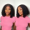 oulaer Brazilian Curly Bob Wig Human Hair Wig 13X6 Transparent Lace Wig Deep Wave Short Bob Wig Pre Plucked 150% Desnity For Women Remy Hair Glueless Wig Water Wave Human Hair Wig 14Inch view 2