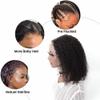 oulaer Brazilian Curly Bob Wig Human Hair Wig 13X6 Transparent Lace Wig Deep Wave Short Bob Wig Pre Plucked 150% Desnity For Women Remy Hair Glueless Wig Water Wave Human Hair Wig 14Inch view 3