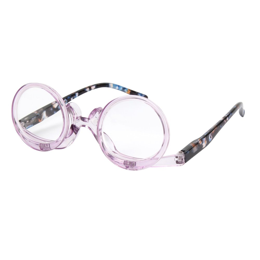 Aisi Women Magnifying Makeup Glasses Eye Make Up Spectacles Flip Down Lens Folding Cosmetic Glasses