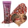 BADCOLOR Red Face Body Glitter Gel, Holographic Shimmer Chunky Glitters Makeup for Hair Nails Eye Lips, Music Festival Concert Rave Accessories Party, Long Lasting Sparkling Mermaid Sequins Gel Kit view 1
