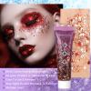 BADCOLOR Red Face Body Glitter Gel, Holographic Shimmer Chunky Glitters Makeup for Hair Nails Eye Lips, Music Festival Concert Rave Accessories Party, Long Lasting Sparkling Mermaid Sequins Gel Kit view 2