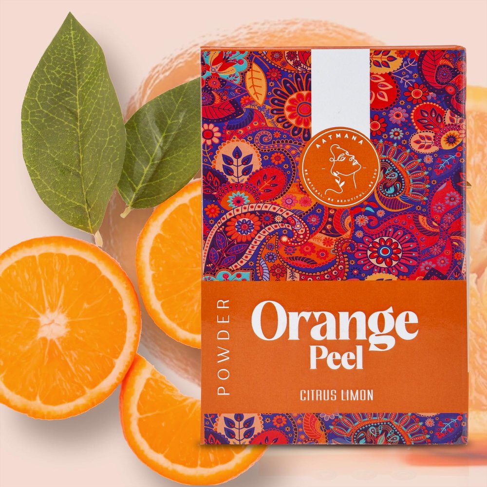 AATMANA Orange Peel Powder | Citrus Aurantium | Deep Cleansing with vitamin c for Skin & Hair - 100g