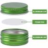 270pcs 0.5 oz / 15ml Bulk Packaging Screw Top Aluminum Tin Jar with Screw Lid and Blank Labels (Green) view 3