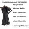 0.8cm Width 10Inch 80 Strands Dreadlock Extensions Real Human Hair 100% Handmade Permanent Loc Extensions Human Hair for Women/Men Can Be Curled and Bleached(width 0.8cm #1B color) view 3