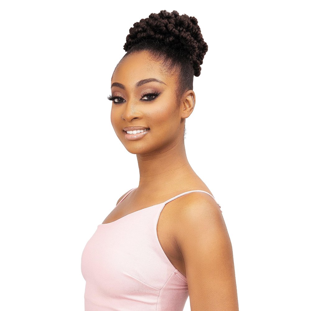 Janet Collection REMY ILLUSION DOVER Braided Drawstring Ponytail - Premium Synthetic Fiber Human Hair Touch Petal Passion Twist Style (F1B/27)