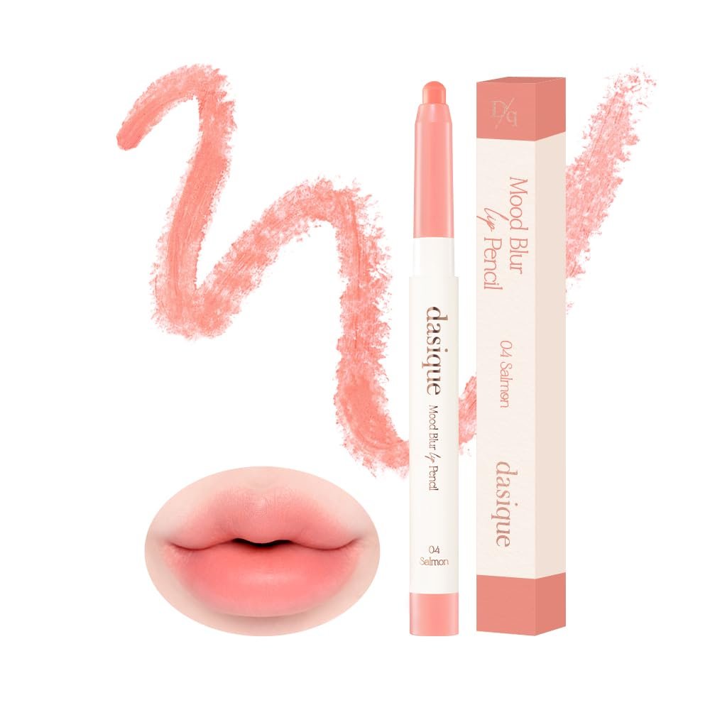 dasique Mood Blur Lip Pencil | A smooth creamy texture with hydration | Multipurpose for cheeks | Vegan (04 Salmon)