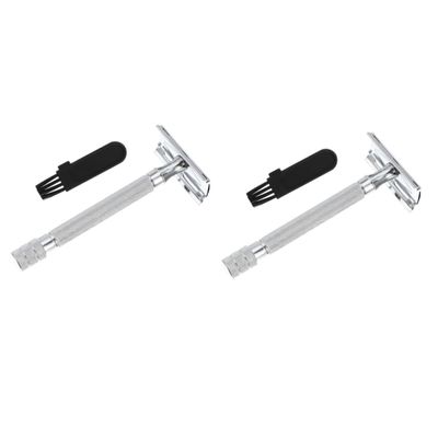 FOMIYES 2pcs Safety Shaving for Men Reusable Design for Comfortable Blade Replacement Includes Brush