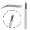50pcs White Disposable Microblading Needles Eyebrow Tattoo Needles Bevel Round 19Pins Permanent Makeup Manual Needles for Ombre Brow (50pcs) view 2