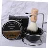 FRCOLOR 1set Shaving Brush and Bowl Kit Stand Soft Bristles for Comfortable Shaving Holder for Father Day and Special Occasions view 3
