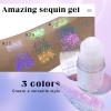 HOSAILY Roll-on Holographic Body Glitter Gel for Face Hair, Chameleon Color Changing Glitter Gel Under Light, Chunky Mermaid Sequins Festival Party Rave Accessories Shimmer Makeup (10# Neon Violet) view 3