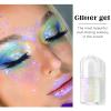 HOSAILY Roll-on Holographic Body Glitter Gel for Face Hair, Chameleon Color Changing Glitter Gel Under Light, Chunky Mermaid Sequins Festival Party Rave Accessories Shimmer Makeup (10# Neon Violet) view 4