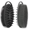 2 Pack Silicone Body Scrubber, Loofah Double-Sided Body Brush,Shower Scrubber and Scalp Massager Shampoo Brush for Sensitive Kids Women Men All Kinds of Skin (Black & Gray) view 1