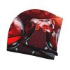 UNIOND Red Wine Glass Cheers Printed Hair Drying Towel Quick Dry Absorbent Coral Velvet Dry Hair Cap with Button Fixed for Drying Long Thick Hair view 3