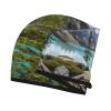 UNIOND Moraine Lake and The Valley Printed Hair Drying Towel Quick Dry Absorbent Coral Velvet Dry Hair Cap with Button Fixed for Drying Long Thick Hair view 3