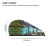UNIOND Moraine Lake and The Valley Printed Hair Drying Towel Quick Dry Absorbent Coral Velvet Dry Hair Cap with Button Fixed for Drying Long Thick Hair view 4