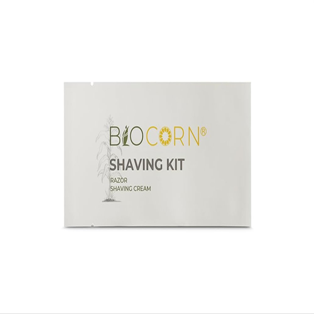BIO CORN Individually Wrapped Hotel Toiletries Amenities Smooth Shave Disposable Razor With Cream (Case of 250)