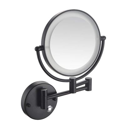 AMHIL Bathroom Makeup Mirror Wall-Mounted Foldable Telescopic Touch Single-Sided 3X / 5X Magnified Beauty Mirror (Color : Concealed, Size : 7X)