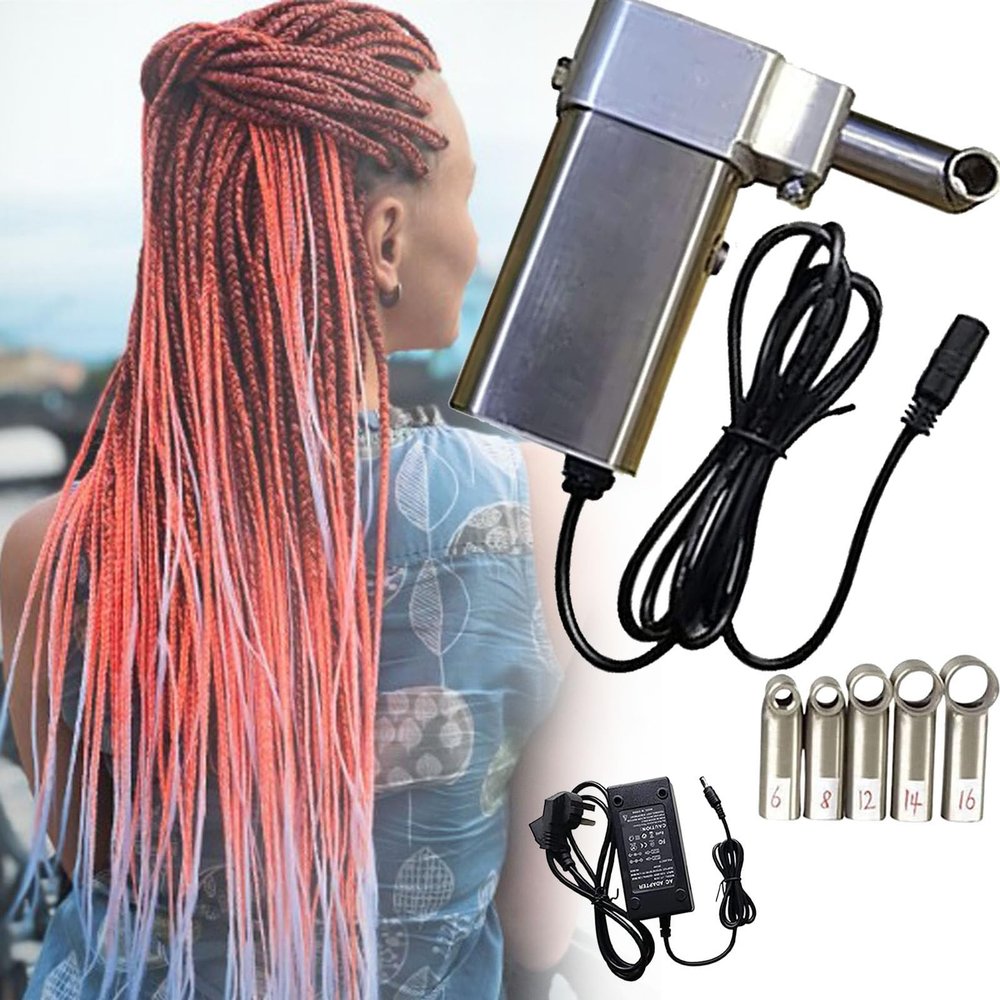 SACLMD Dreadlock Machine Kit,Handheld Dreadlock Crochet Braiding Making Machine,DIY Your Own Hair Style in A Short Time,Both Long Human Hair and Synthetic Hair Can be Worked on,8mm