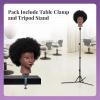 100% African Mannequin Head Human Hair,4C Afro Curly Cosmetology Manican Manikin Doll Head with 47 Mannequin Head Stand,Table Calmp,Braiding Set for Display Practice Braiding Styling Training view 4