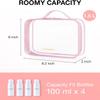 BAGSMART Clear Toiletry Bag, TSA Approved Travel Toiletry Bag Carry On Travel Accessories Bag Airport Airline Quart Size Bags water-resistant Makeup Bag for Women view 2