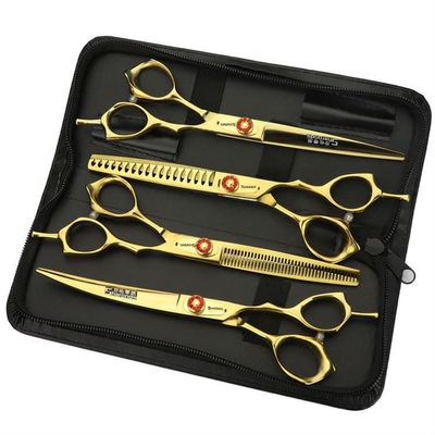 6/7-inch professional hair styling set with sharp blades and easy to trim, suitable for barbers, hair salons, and salon studios. (7 in-4pc-B)