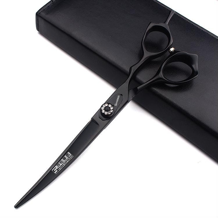 6/7-inch professional hair styling set with sharp blades and easy to trim, suitable for barbers, hair salons, and salon studios. (7 in cutting scissors-B)