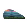 UNIOND Mountain Sunset Printed Hair Drying Towel Quick Dry Absorbent Coral Velvet Dry Hair Cap with Button Fixed for Drying Long Thick Hair view 1
