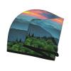 UNIOND Mountain Sunset Printed Hair Drying Towel Quick Dry Absorbent Coral Velvet Dry Hair Cap with Button Fixed for Drying Long Thick Hair view 3