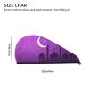 UNIOND Purple at Dusk Printed Hair Drying Towel Quick Dry Absorbent Coral Velvet Dry Hair Cap with Button Fixed for Drying Long Thick Hair view 4
