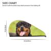 UNIOND Rottweiler Printed Hair Drying Towel Quick Dry Absorbent Coral Velvet Dry Hair Cap with Button Fixed for Drying Long Thick Hair view 4