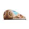 UNIOND Seashells by The Seashore Printed Hair Drying Towel Quick Dry Absorbent Coral Velvet Dry Hair Cap with Button Fixed for Drying Long Thick Hair view 1