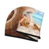 UNIOND Seashells by The Seashore Printed Hair Drying Towel Quick Dry Absorbent Coral Velvet Dry Hair Cap with Button Fixed for Drying Long Thick Hair view 3