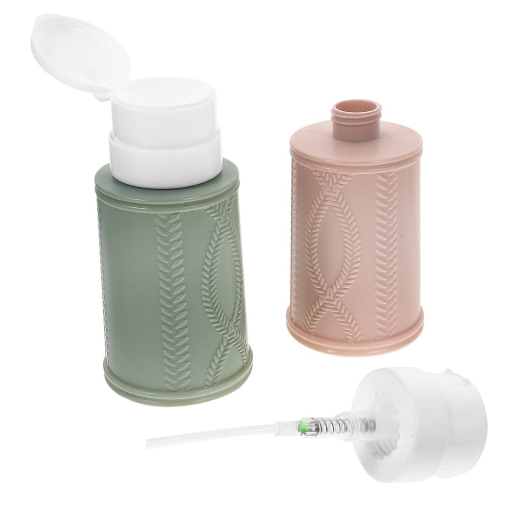 Beaupretty Travel Bottles 2pcs Empty Refillable Airless Pump Bottles for Liquid Storage (200ml Each)