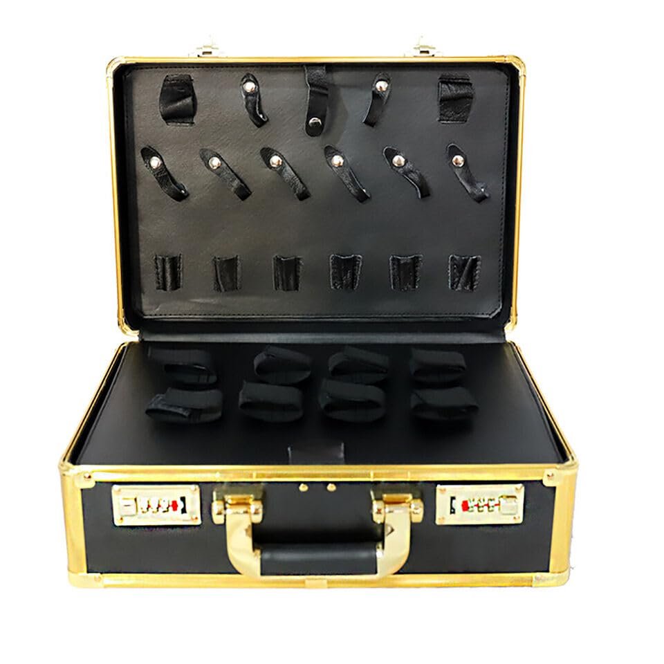 Bazargame Hairdresser salon tools,Barber Carrying Case hairdresser carrying case, hairdresser travel case trimmer carrying case with combination lock(Gold)