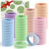 100 Pcs Thick Seamless Hair Ties, Ponytail Holders Hair Accessories No Damage for Thick Hair Valentine's Day Gift(Candy Colors) view 1