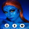 Go Ho Cream-Blendable Blue Face Paint Stick (1.06 Oz),Full-coverage Royal Blue Face Body Paint for Adults Children Halloween Cosplay Avatar Smurf Clown SFX Makeup,Waterproof Sport Eye Black Stick view 2