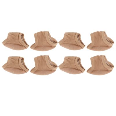 4 Pair Moisturizing Heel Socks, Stop Cracked Heels Toeless Spa Gel Socks for Foot Treatment Care, Open Toe Socks for Dry Hard Cracked Heels(Skin Color)