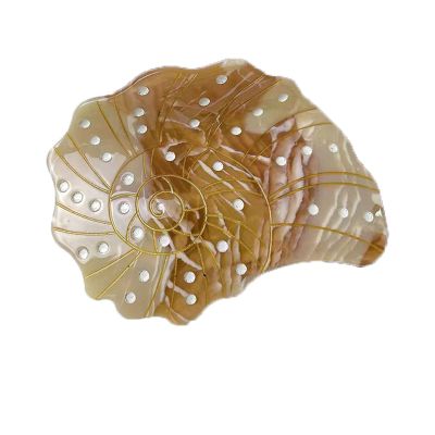Brown Shell Claw Clips,Conch Hair Clips,Animal Shape Hair Claw Clips, Acetate Hair Clips for Girls,Small Hair Barrettes for Women (Brown Shell)