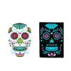 2023 New Funny Halloween Luminous Temporary Tattoos Stickers 2 Pcs,Glow In Dark Sugar Skull Face Stickers Colorful, Adults Day Of Dead Nightmare Face Tattoos Waterproof 3d Facial Party (08) view 1