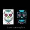 2023 New Funny Halloween Luminous Temporary Tattoos Stickers 2 Pcs,Glow In Dark Sugar Skull Face Stickers Colorful, Adults Day Of Dead Nightmare Face Tattoos Waterproof 3d Facial Party (08) view 2