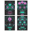 2023 New Funny Halloween Luminous Temporary Tattoos Stickers 2 Pcs,Glow In Dark Sugar Skull Face Stickers Colorful, Adults Day Of Dead Nightmare Face Tattoos Waterproof 3d Facial Party (03) view 3