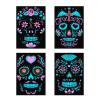 2023 New Funny Halloween Luminous Temporary Tattoos Stickers 2 Pcs,Glow In Dark Sugar Skull Face Stickers Colorful, Adults Day Of Dead Nightmare Face Tattoos Waterproof 3d Facial Party (05-08) view 1